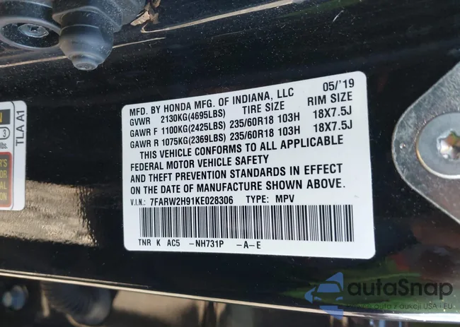 7FARW2H91KE028306: 43998002