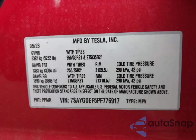 7SAYGDEF5PF776917: 43998003