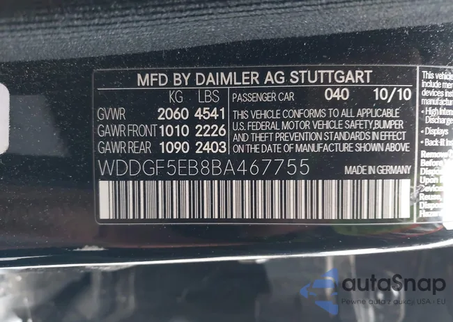 WDDGF5EB8BA467755: 43998101