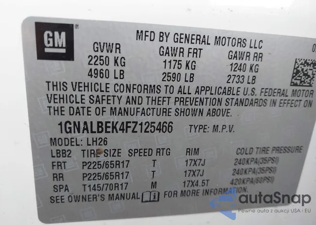 1GNALBEK4FZ125466: 43998151