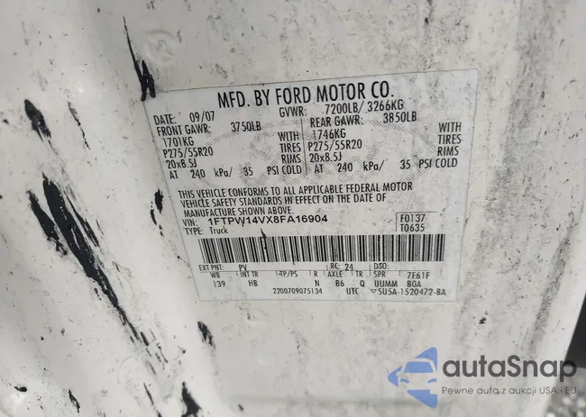 1FTPW14VX8FA16904: 43998176