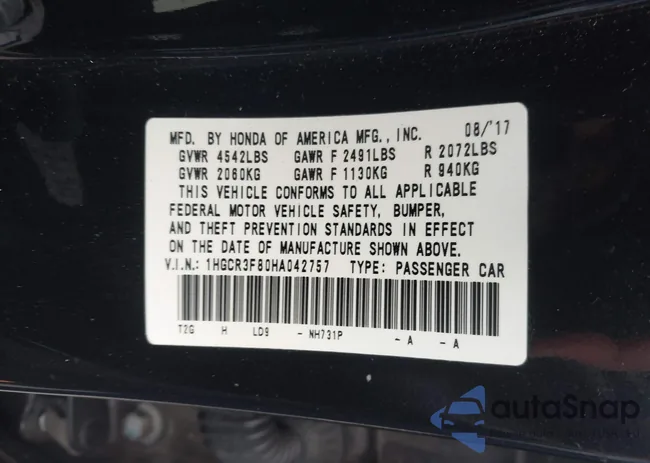 1HGCR3F80HA042757: 43998250