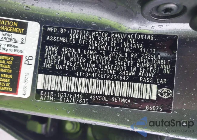 4T4BF1FK6ER364642: 43997306