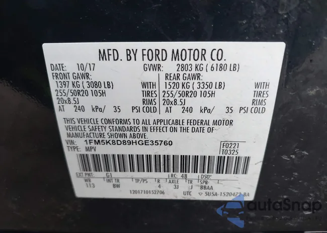 1FM5K8D89HGE35760: 43997329