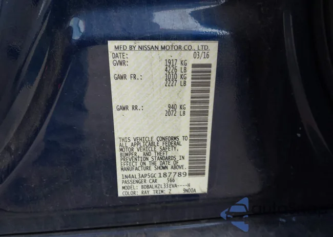 1N4AL3AP5GC187789: 43997380