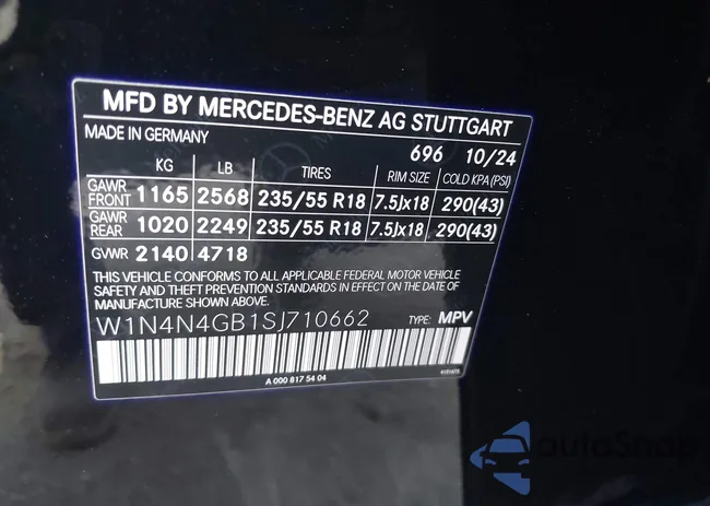 W1N4N4GB1SJ710662: 43997415