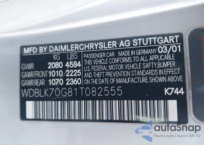 WDBLK70G81T082555: 43997422