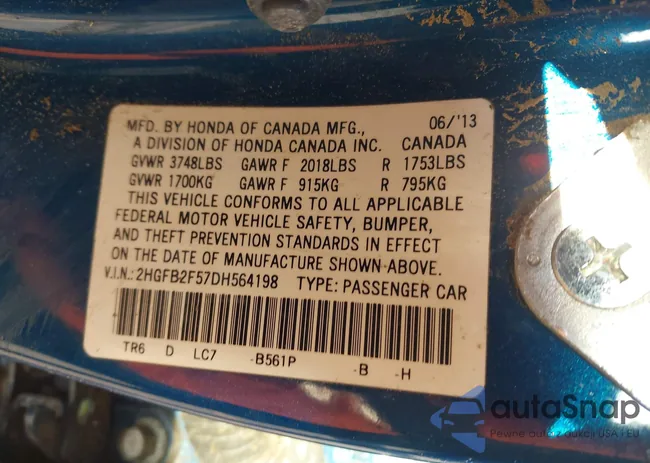 2HGFB2F57DH564198: 43997444