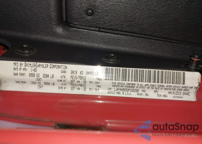 1J4FA49S93P335296: 43997451