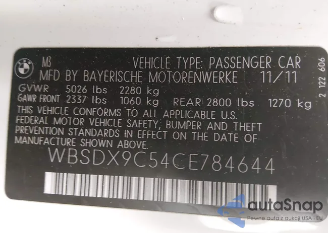 WBSDX9C54CE784644: 43997483