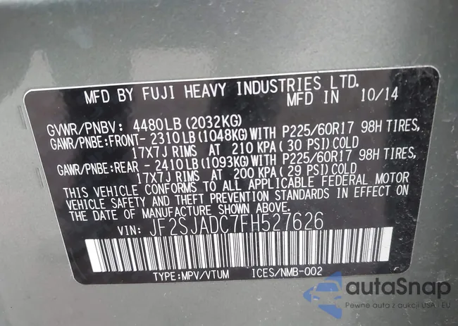 JF2SJADC7FH527626: 43997498