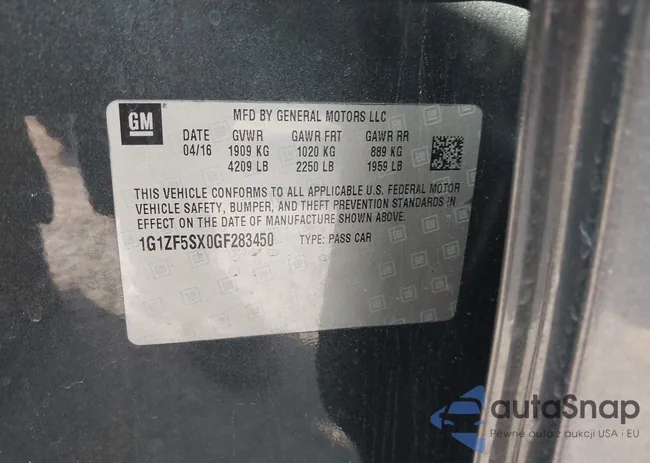 1G1ZF5SX0GF283450: 43997585