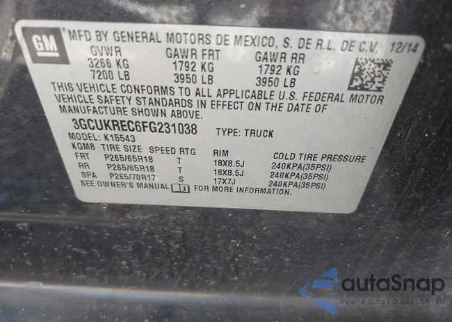 3GCUKREC6FG231038: 43997593