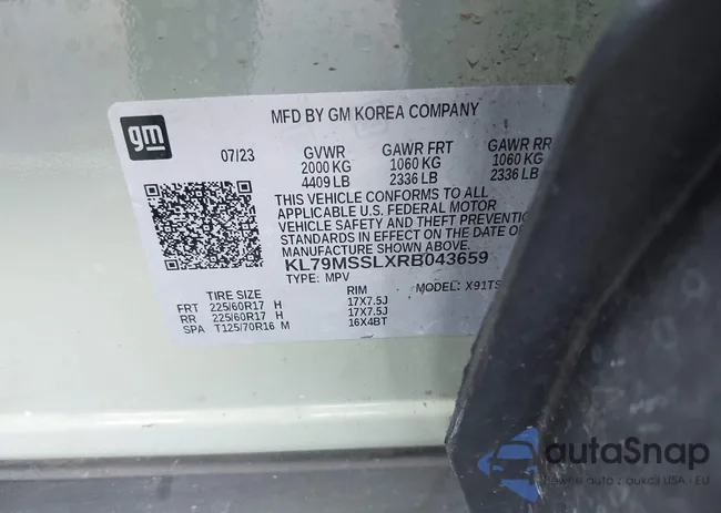 KL79MSSLXRB043659: 43997612