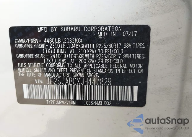 JF2SJABCXJH447829: 43998658