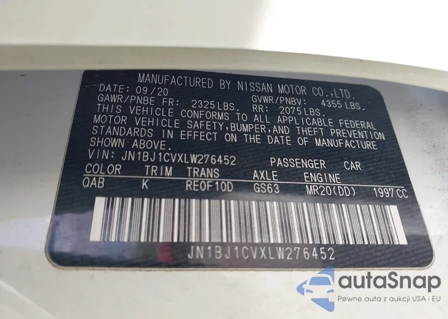 JN1BJ1CVXLW276452: 43998679