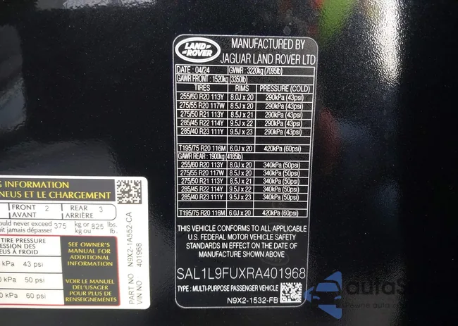 SAL1L9FUXRA401968: 43998769