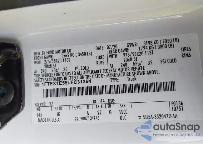 1FTFX1E55LFC31364: 43998787