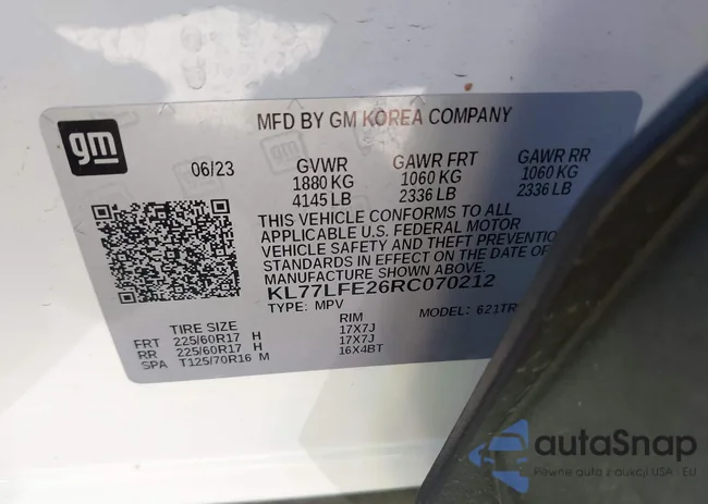 KL77LFE26RC070212: 43998802