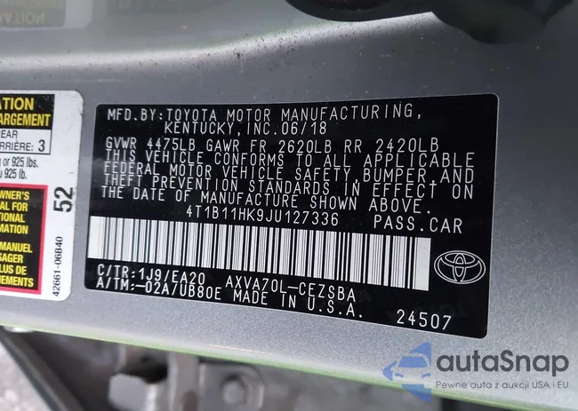 4T1B11HK9JU127336: 43998946