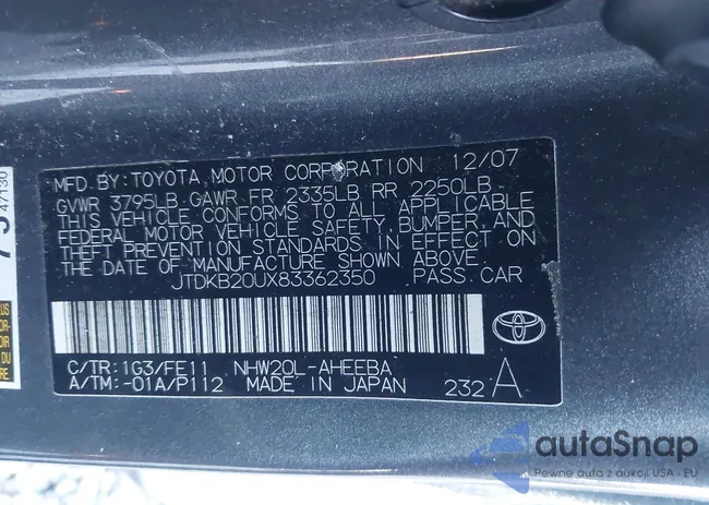 JTDKB20UX83362350: 43998982