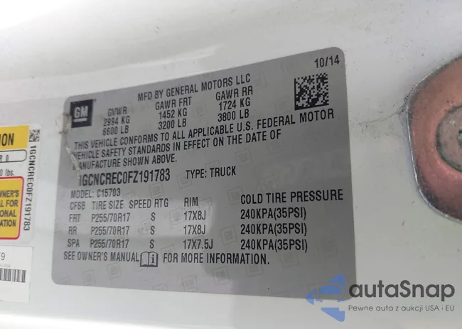 1GCNCREC0FZ191783: 43999043