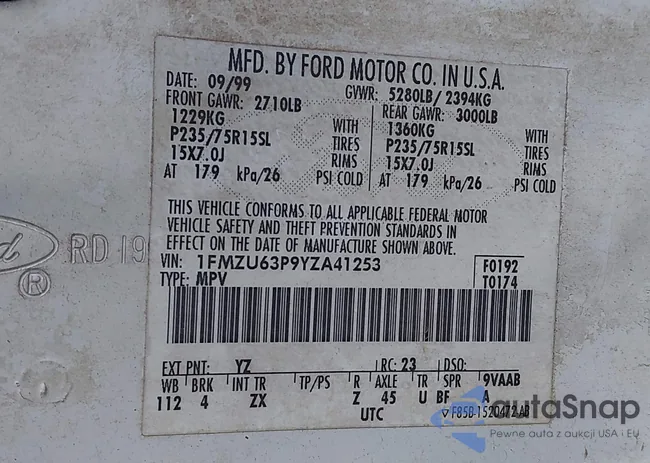 1FMZU63P9YZA41253: 43999223