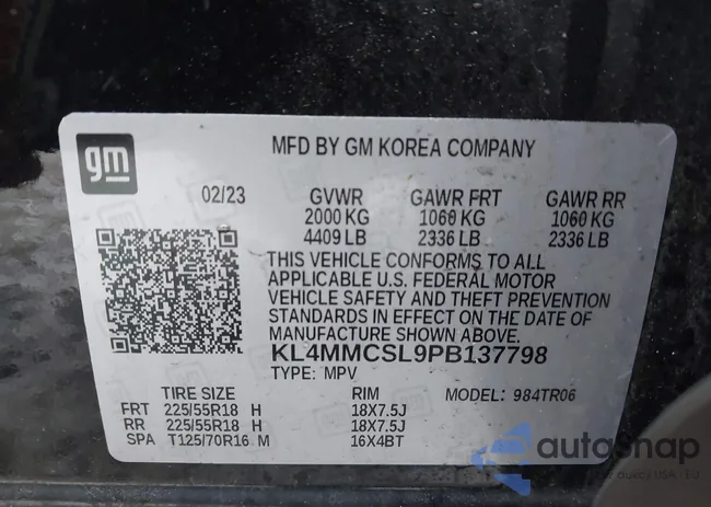 KL4MMCSL9PB137798: 43998267