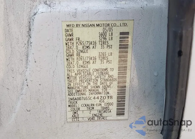 1N6AD07U55C447038: 43998299