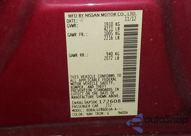 1N4AL3AP5DC172608: 43998316