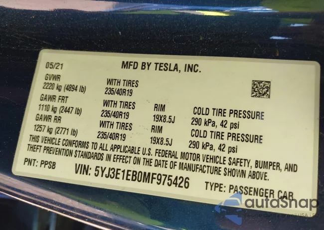 5YJ3E1EB0MF975426: 43998340