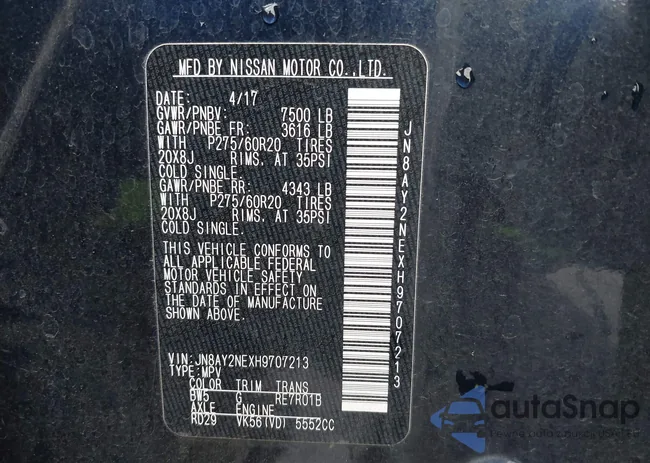 JN8AY2NEXH9707213: 43998373