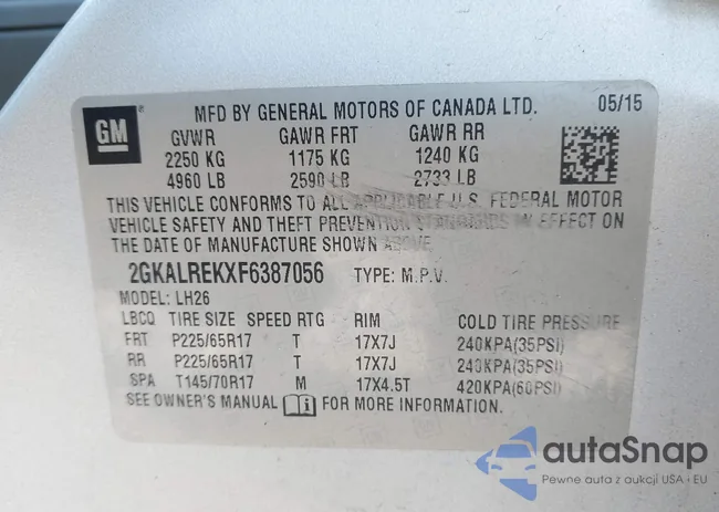 2GKALREKXF6387056: 43998455