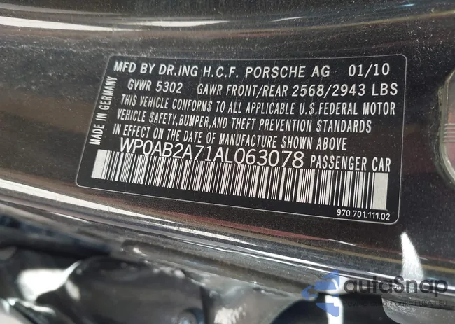 WP0AB2A71AL063078: 43998529