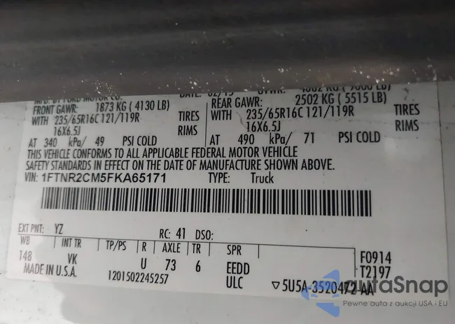 1FTNR2CM5FKA65171: 43999663