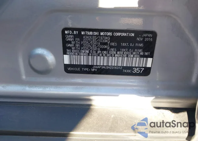 JA4AP3AU3HZ016312: 43999688