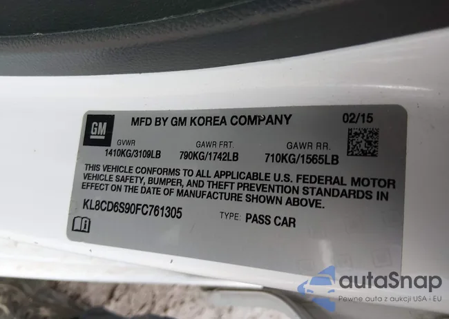 KL8CD6S90FC761305: 43999709