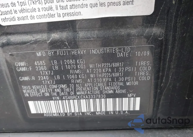 4S4BRCKCXA3337830: 43999853