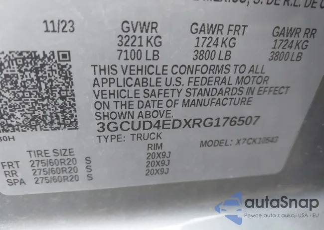 3GCUD4EDXRG176507: 43999911