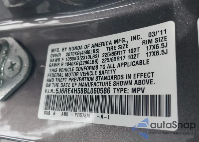 5J6RE4H58BL060586: 44000008