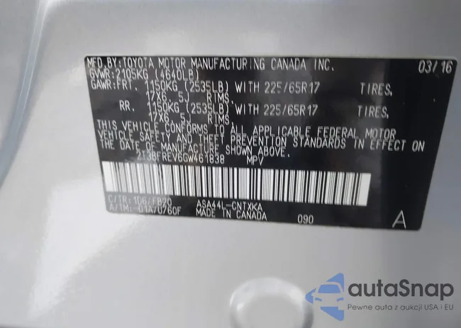 2T3BFREV6GW461838: 44000089