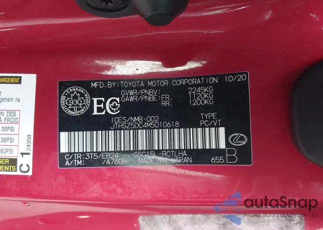 JTHSZ5DC4M5010618: 44000143