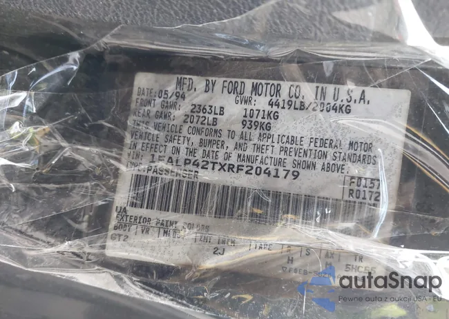 1FALP42TXRF204179: 43999388