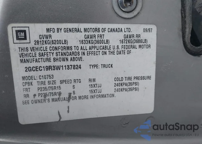 2GCEC19R3W1137824: 43999531