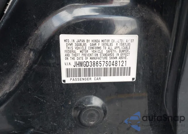 JHMGD38657S048121: 43999540