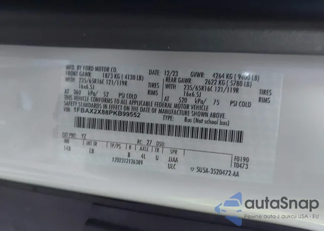 1FBAX2X88PKB99552: 43999577