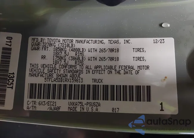 5TFLA5DB1RX159813: 43999621