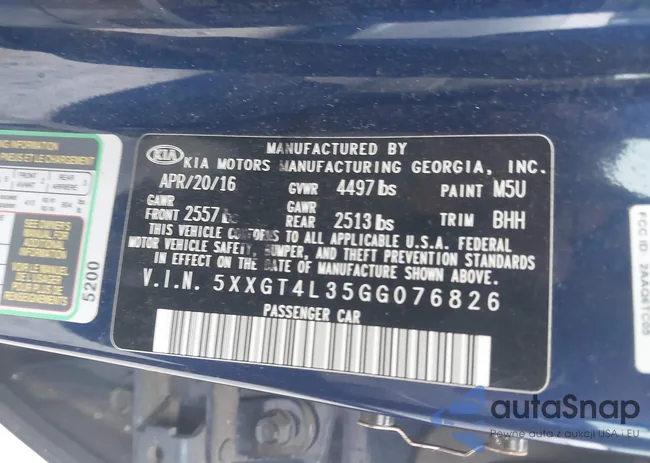 5XXGT4L35GG076826: 44000718