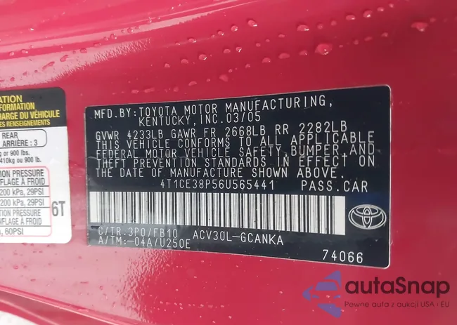 4T1CE38P56U565441: 44000800