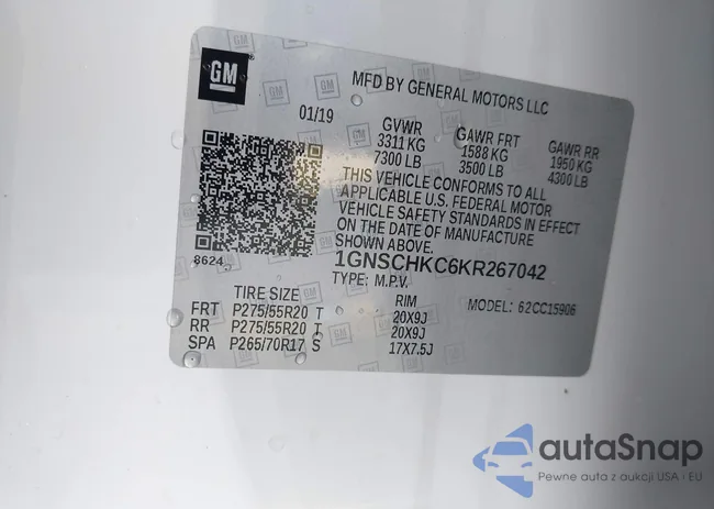 1GNSCHKC6KR267042: 44000810